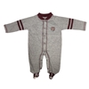 CKW Bear Head Oxford Gray and Maroon Infant Jumpsuit with Sport Shoes