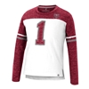 Colosseum Number One Bear Head Youth Girls Maroon & White Long Sleeve