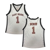 Little King Lady Bears No. 1 MSU White Youth Basketball Jersey