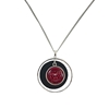From The Heart Bear Head Stacked Hoop Maroon Necklace