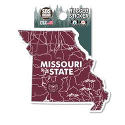 SDS Sticker Bear Head Missouri State in Map of Missouri Sticker