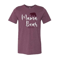 Bella Canvas Mama Bear Walking Bear Maroon Short Sleeve