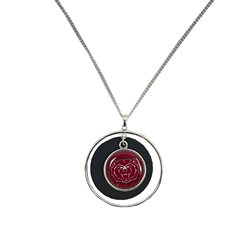 From The Heart Bear Head Stacked Hoop Maroon Necklace