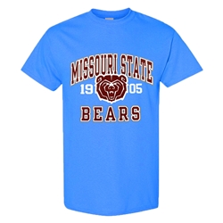 Russell Missouri State Bear Head 1905 Bears Light Blue Short Sleeve