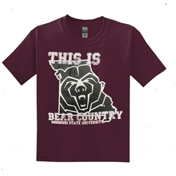 Gildan Missouri State University This Is Bear Country Youth Maroon Short Sleeve