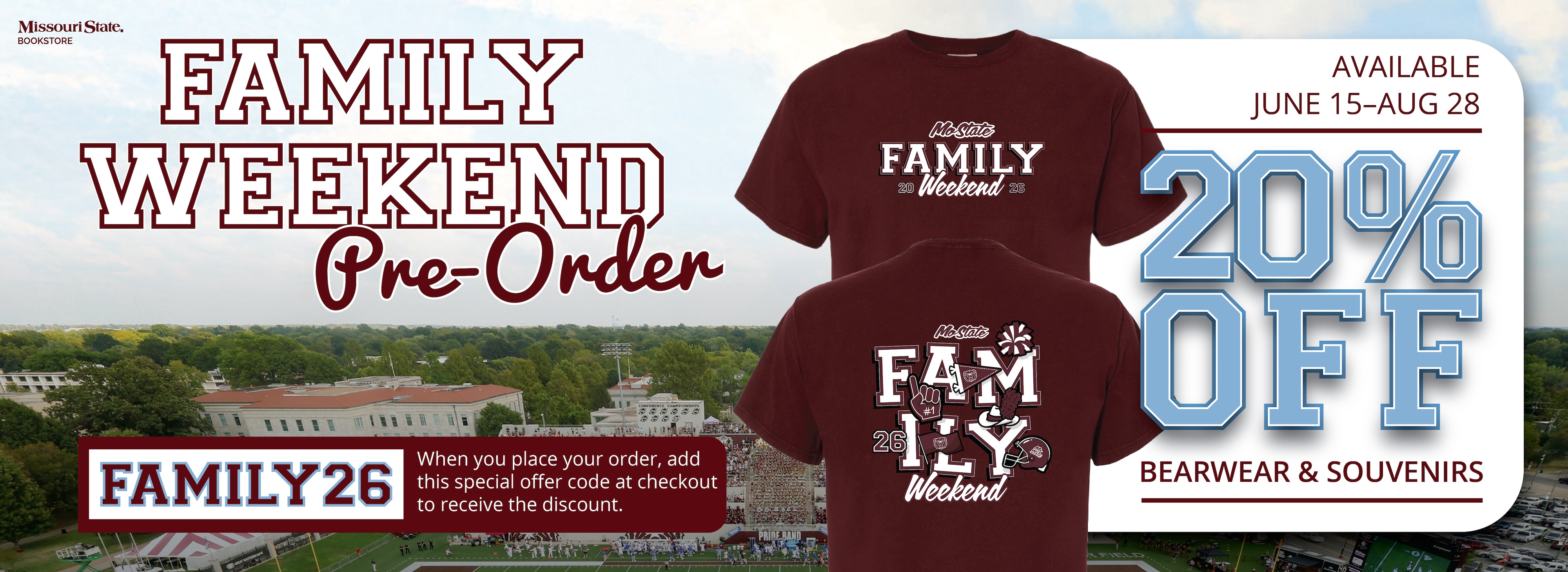 Pre order your family weekend tee now!