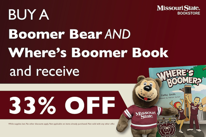 Buy a Boomer Bear and Where's Boomer Book and receive 33% off. While supplies last. No other discounts apply. Not applicable on items already purchased. Not valid with any other offer.