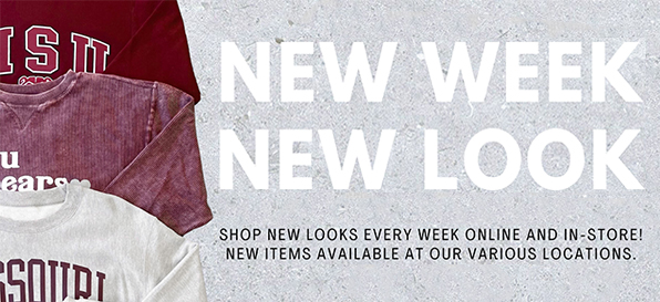 New Week New Look. Shop new looks every week online and in-store. New items available at our various locations.