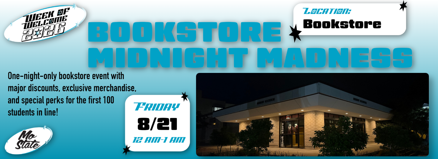 End your welcome week at the bookstore during midnight madnesss