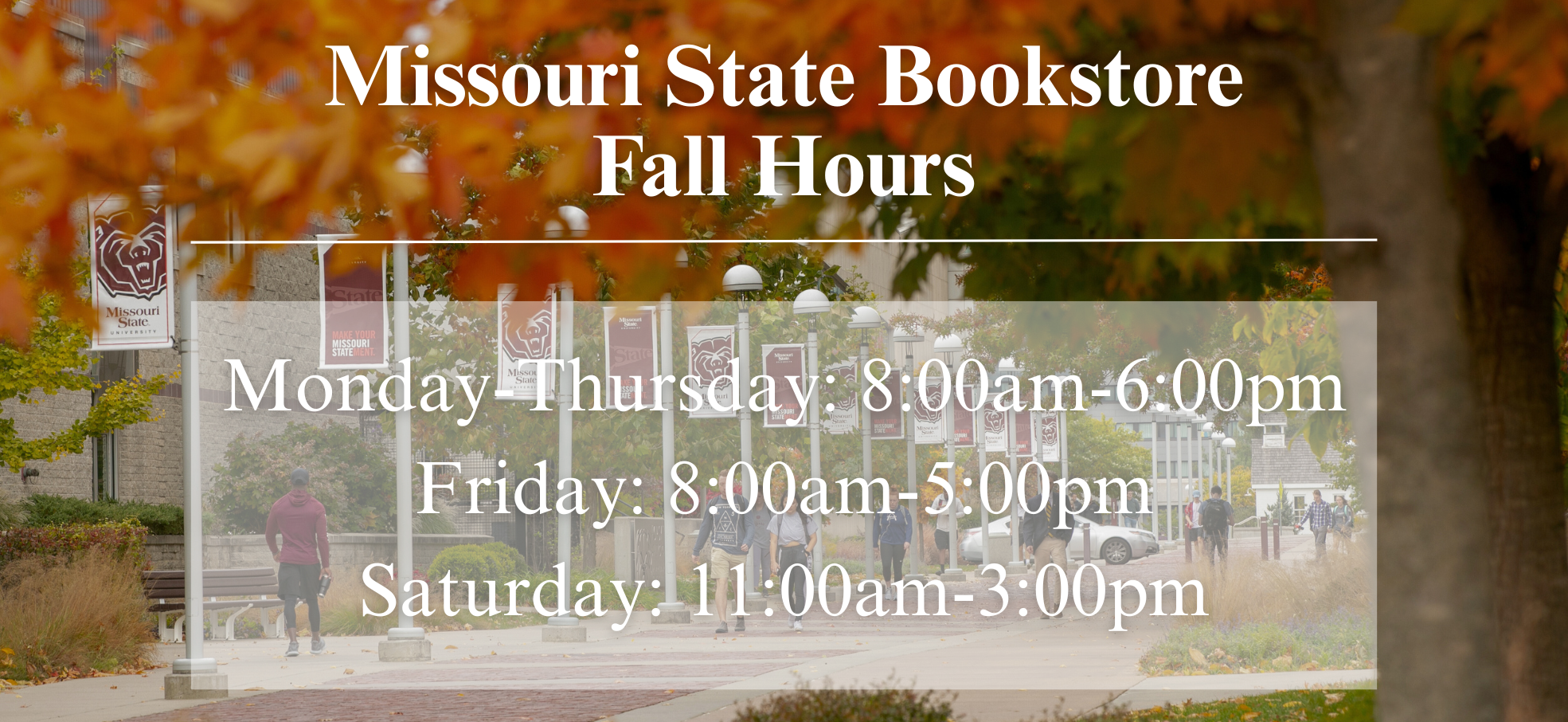 Bookstore summer hours Monday - thursday 8am -5pm Friday 8am -430pm Saturday - Sunday Clolsed