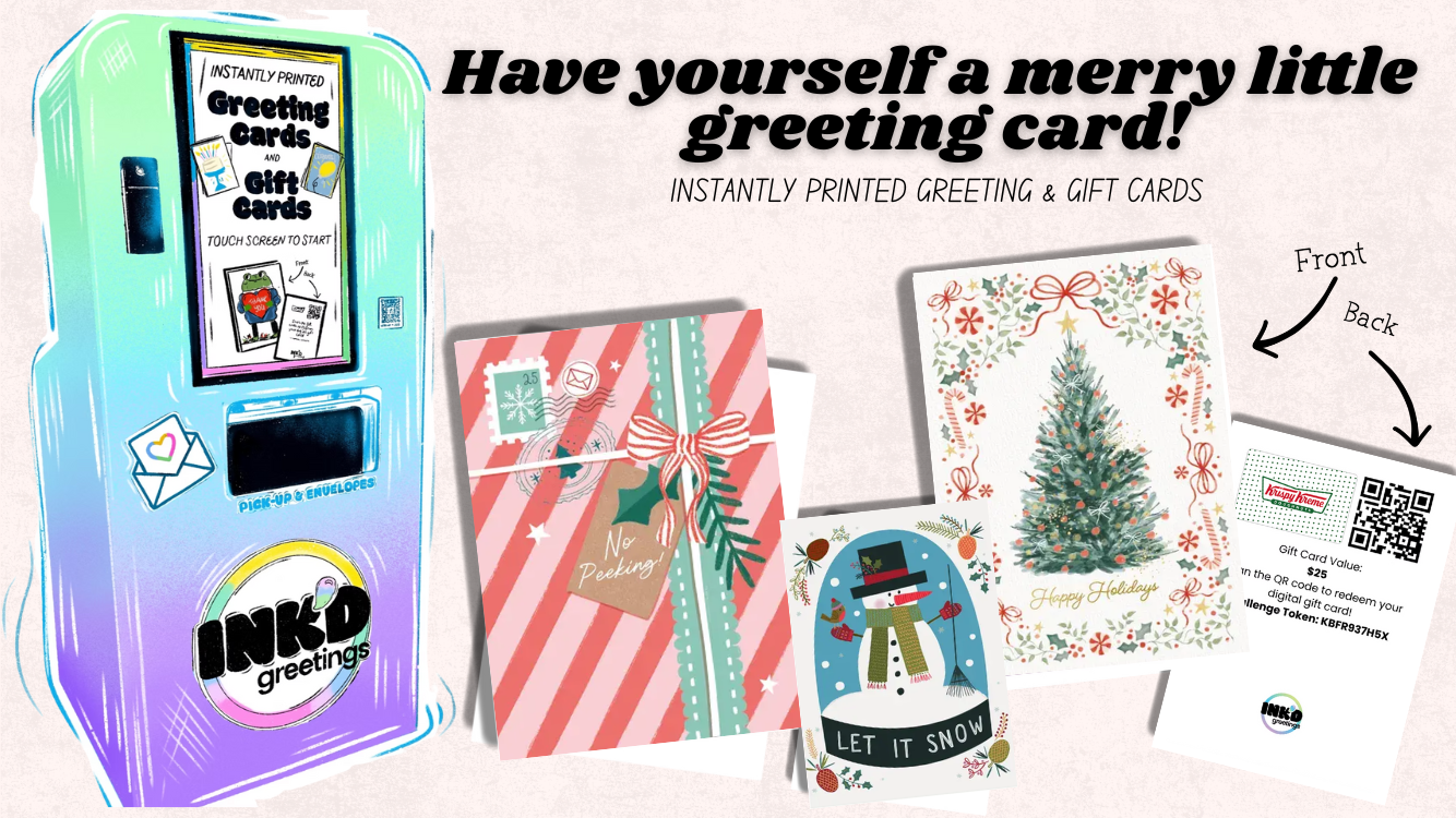 Instantly printed greeting cards and gift cards in store and online