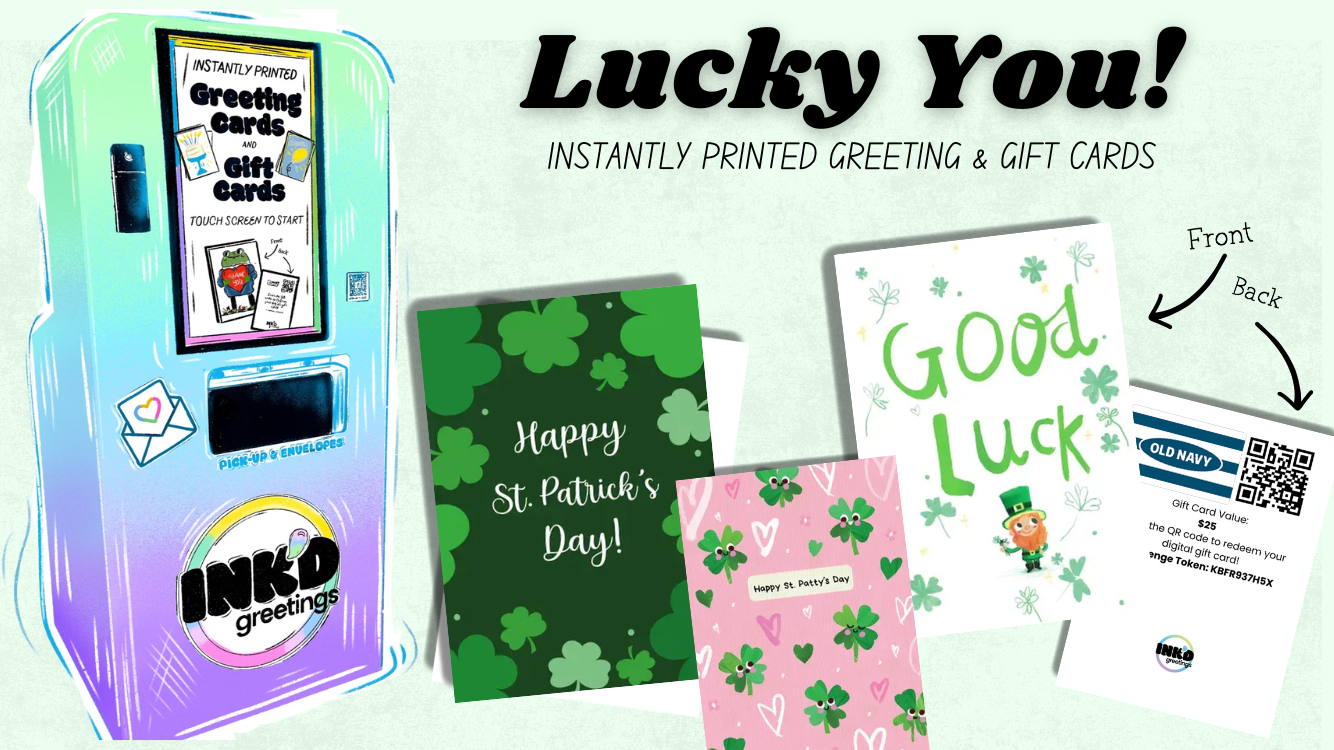 Instantly printed greeting cards and gift cards in store and online