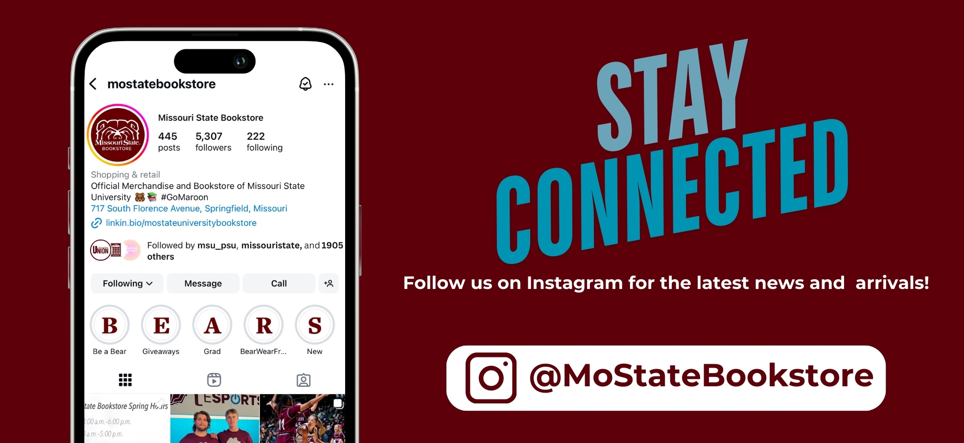 Stay connected! Follow us on Instagram @Mostatebookstore