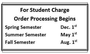 Starting Dates You Can Charge Purchases to Your Student Account: Spring Semester: December 1st. Summer Semester: May 1st. Fall Semester, August 1st