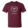 Gildan Bear Head Hockey Maroon Short Sleeve