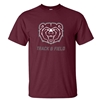 Gildan Bear Head Track & Field Maroon Short Sleeve