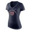 Nike Ladies Missouri State Bear Head Navy V-Neck Short Sleeve