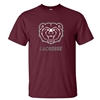 Gildan Bear Head Lacrosse Maroon Short Sleeve