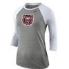 Nike Ladies Bear Head 3/4 Dark Gray White Sleeve Tee