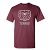 Gildan Bear Head Tennis Maroon Short Sleeve
