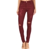 Ripped Maroon Skinny Jeans