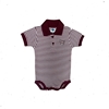 CKW Bear Head Infant Maroon & White Striped Bodysuit