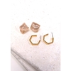 Crystal Gold Earring Set