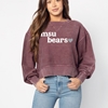 Chicka-d MSU Bears Lowercase Heart Maroon Crop Top Crewneck
