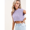 Crop Sleeveless Lavender Sweater