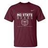 Nike MO State Bears Bear Head Maroon Short Sleeve