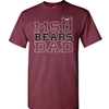 Gildan MSU Bear Head Bears Dad Maroon Short Sleeve