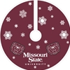 Sewing Concepts Missouri State University Bear Head Snowflake Maroon Christmas Tree Skirt