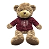 Mascot Factory Plush Brown Bear with Maroon Bear Head Hoodie