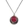 Bear Head Bears Stacked Maroon and Black Circle Necklace