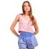 Very J Floral Embroidered Crochet Crop Top
