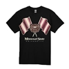 Gildan Color Guard Flags Bear Head Missouri State University Black Short Sleeve