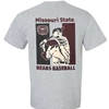 Gildan Grey Bear Head Bears Baseball Batter Graphic Short Sleeve