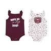Colosseum Bear Head Floral / Born To Be A Bear Infant Maroon and White 2 Pack Onesies