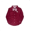 CKW Bear Head Maroon Polo Shirt With Checkered Bow Tie