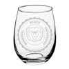 Missouri State University Bear Head Faux Seal Stemless Wine Glass