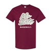 Original Bearwear Mo State Baseball Maroon Short Sleeve Tee