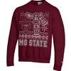 Champion MSU Mo State Scarf Design Maroon Crewneck