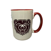 Bear Head White Mug With Maroon Handle