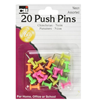 Charles Leonard, Inc. 20 Count MultiColor Neon Push Pins