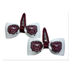 USA Bear Head White Clip-On Bow