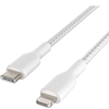 BELKIN BRAIDED BOOSTCHARGE USB-C TO LIGHTNING CABLE (1 METER / 3.3 FOOT, WHITE)