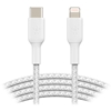 BELKIN BRAIDED USB-C TO LIGHTNING CABLE (2M/6.6FT, WHITE)