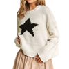 Curvy Star Cropped Knit Sweater
