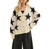 Star Knit Button Up Cardigan