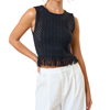 Frayed Back Keyhole Sweater Tank Top
